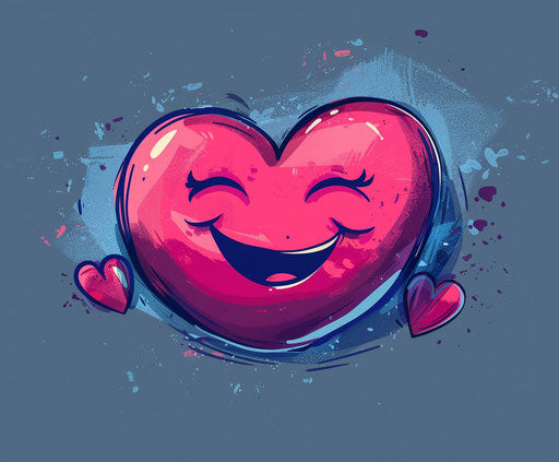 Cheerful smiling heart cartoon illustration