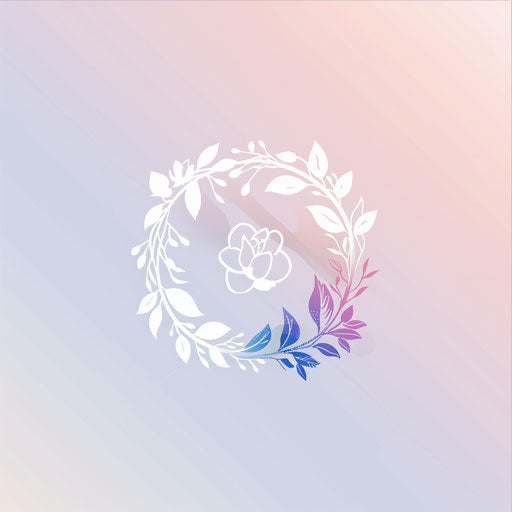 Modern wedding logo with gradient background and soft hues