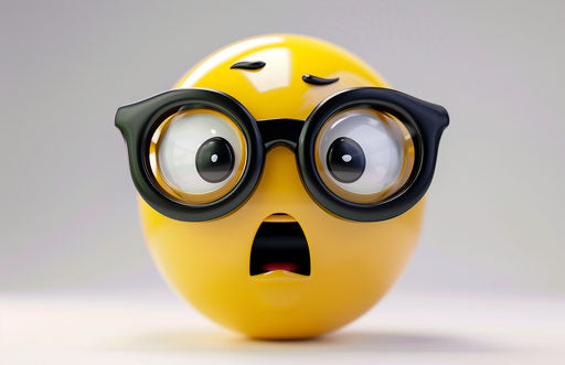 3D shocked face with glasses