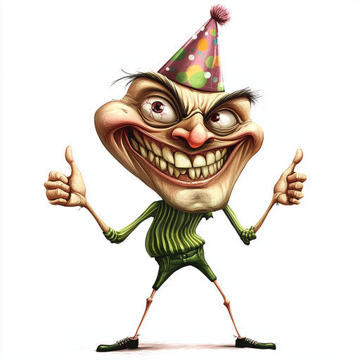 Humorous caricature of a garden clipart with human characteristics