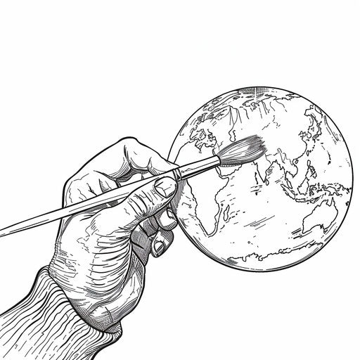 Painting a heart on the world