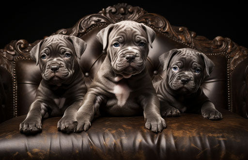 Pit bull puppies - Pit bulls and Pit Bulldogs, dark silver and dark brown style, dynamic and energetic, jump cuts, thriftcore 17:11