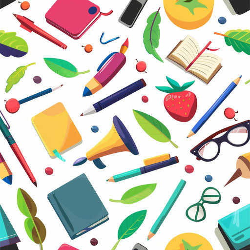 Learning clipart with photo realistic style on flat random background