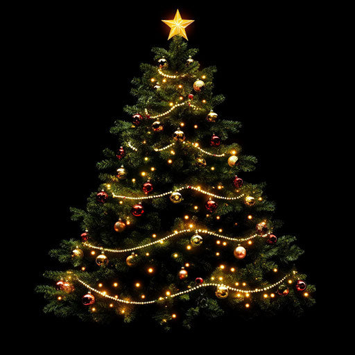 Photo-realistic clipart of a Christmas tree lights
