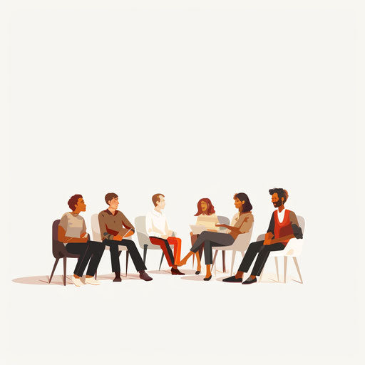Realistic meeting clipart with flat white background