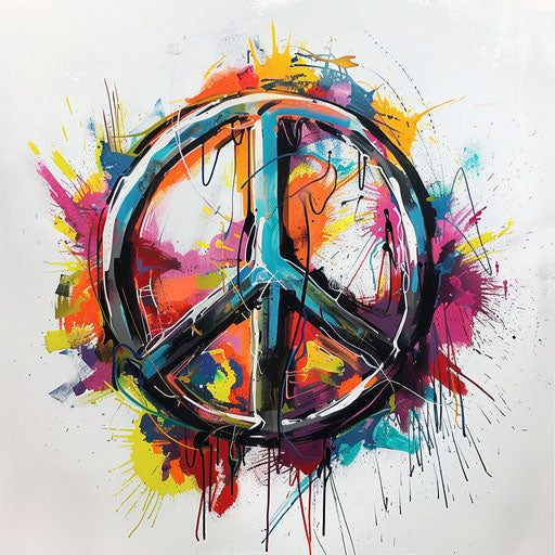 Bold peace tattoo sketch in a street art style