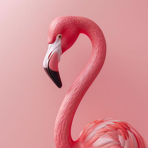 Distinct curve of the flamingo's neck