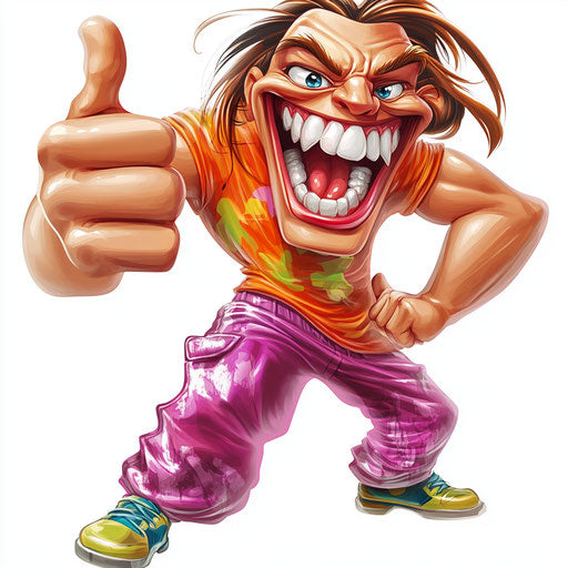 Humorous caricature of a zumba clipart image