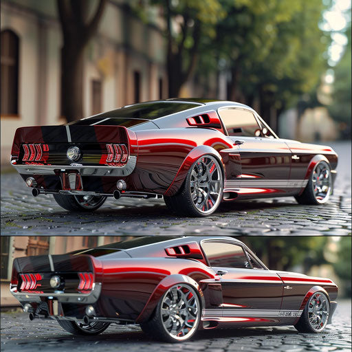 Retro-modern Ford Mustang GT Shelby Classic with two-tone paint