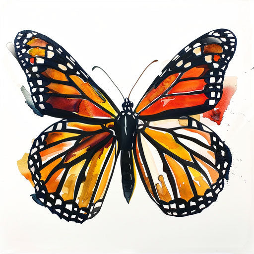 Contemporary monarch butterfly as graphic tattoo