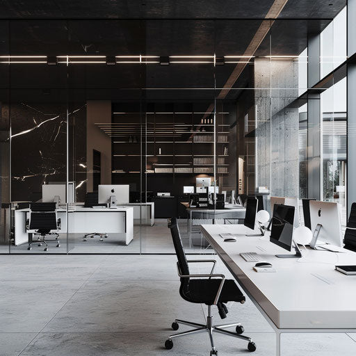High-tech corporate office with minimalist design