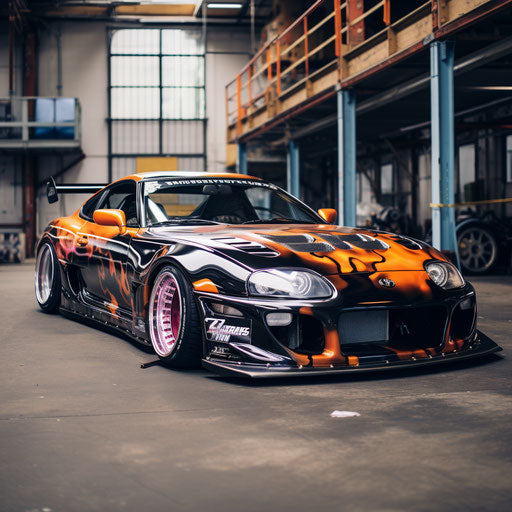 Classic Toyota Supra lowrider with hydraulics