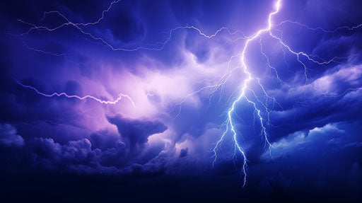 Blue sky with lightning, detailed background, high quality