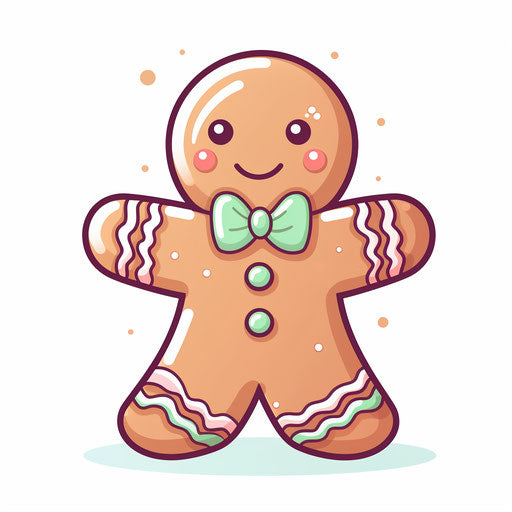 Gingerbread man in the style of pastel colors