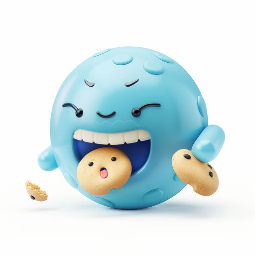 Blue ball eating cookies