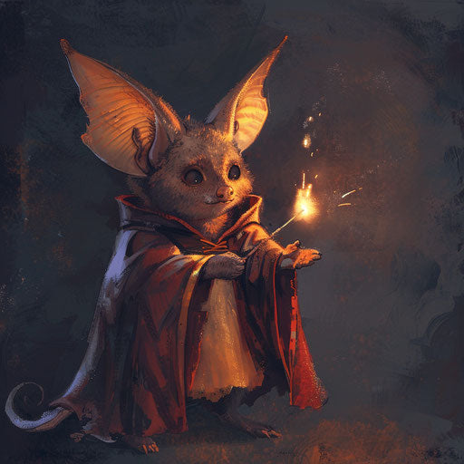A bat learns to cast spells with a tiny wand