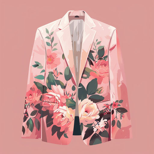Realistic jacket on dusky rose background