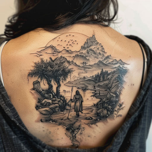 Epic mythological journey on a mom tattoo