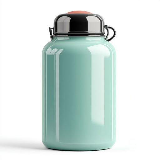 3D canteen with photorealistic style on flat white background