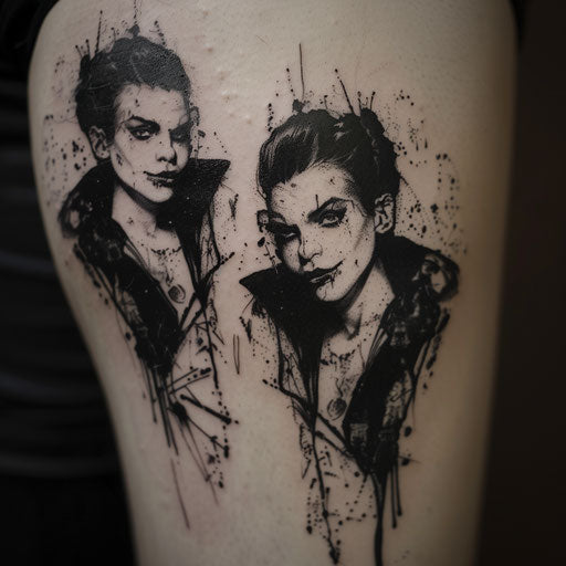 Brother and sister tattoos of a gothic vampire