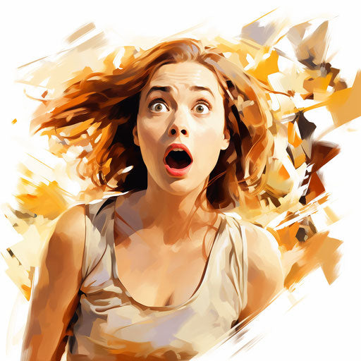 Surprise clipart in the style of Impressionistic Art, on a white background