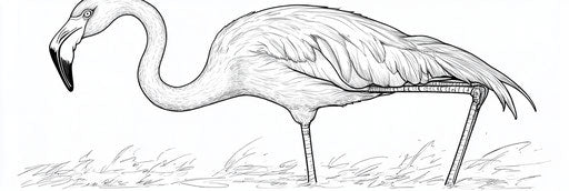 Very simple flamingo coloring book page 3:1