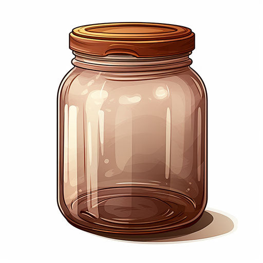 Chiaroscuro-style jar illustration on white background