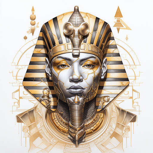 Pharaoh drawing in minimalist linework style