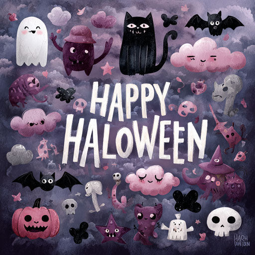 Halloween illustration featuring spooky elements