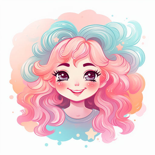 Smile clipart in the style of Pastel Colors Art, on white background