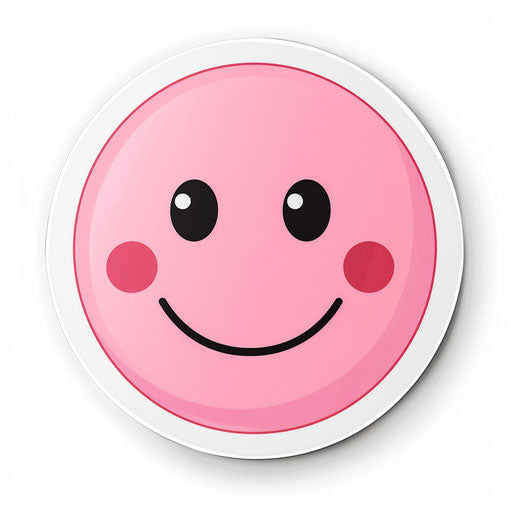 Pink smiling face sticker