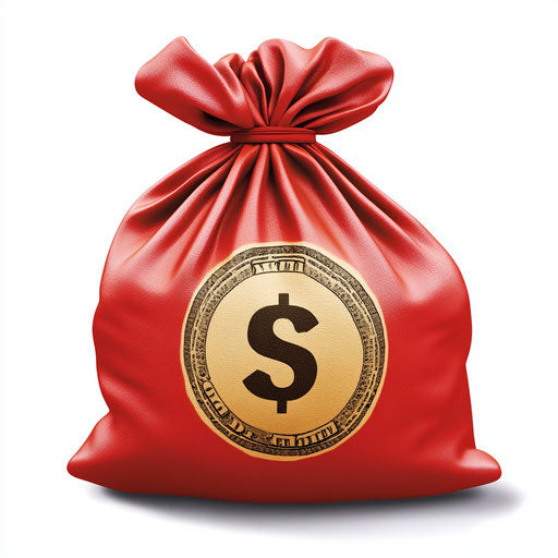 3D Money Bag Icon on flat white background