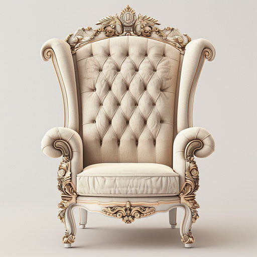 Elegant throne on cream background