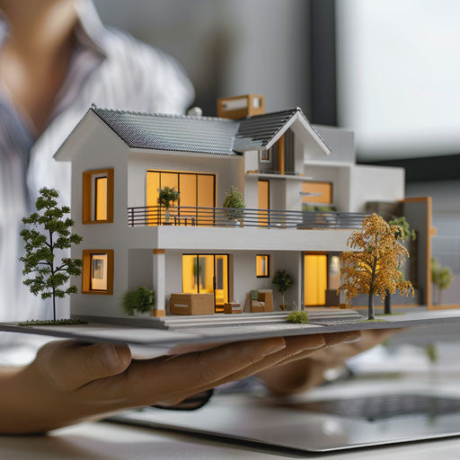 Estate agent showing properties to prospective buyers