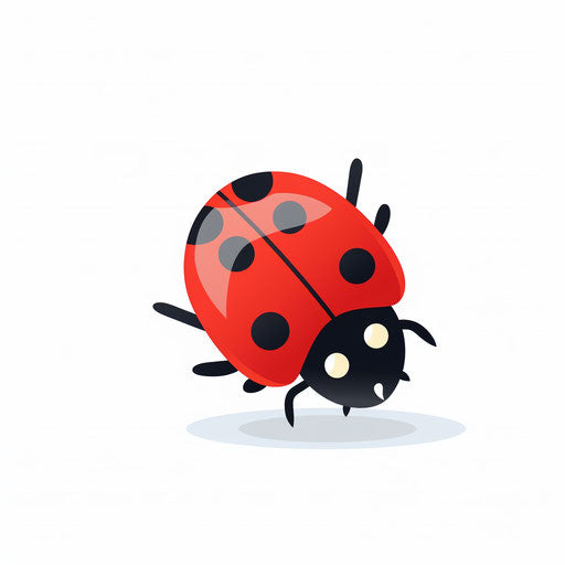 Ladybird clipart in the minimalist style, on white background