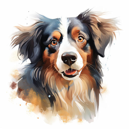 Dog clipart in the style of Oil painting, on a white background