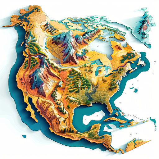 Geography clipart in photo realistic style on white background