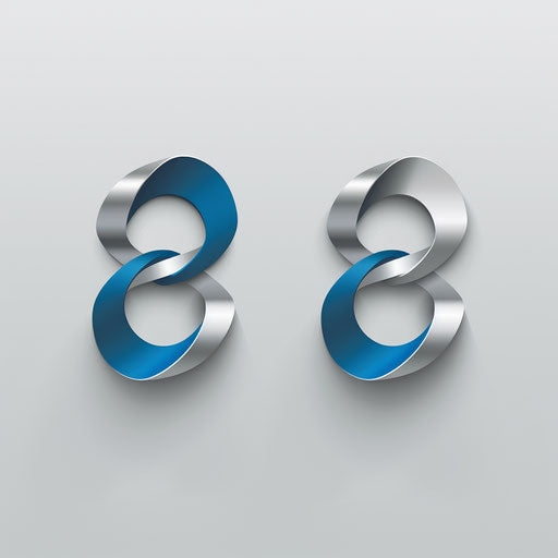 Examples of logos with clean typography and a corporate style, in a blue and silver palette