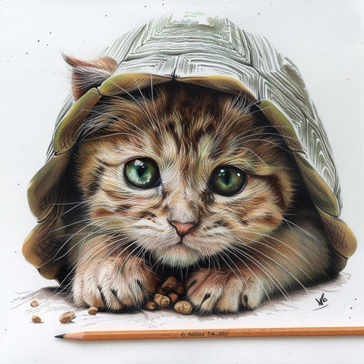 Drawing of a tortoiseshell cat