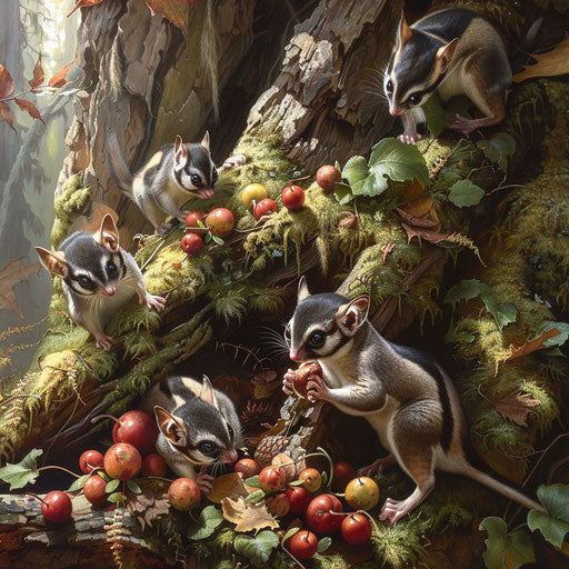 Forest fruit feast with sugar gliders
