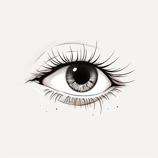 Eyelash clipart in Minimalist style, on white background