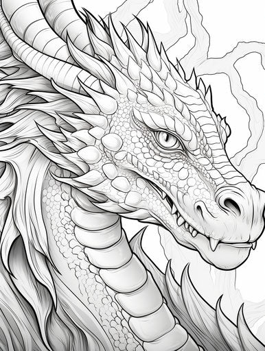Fantasy dragon drawing for coloring books