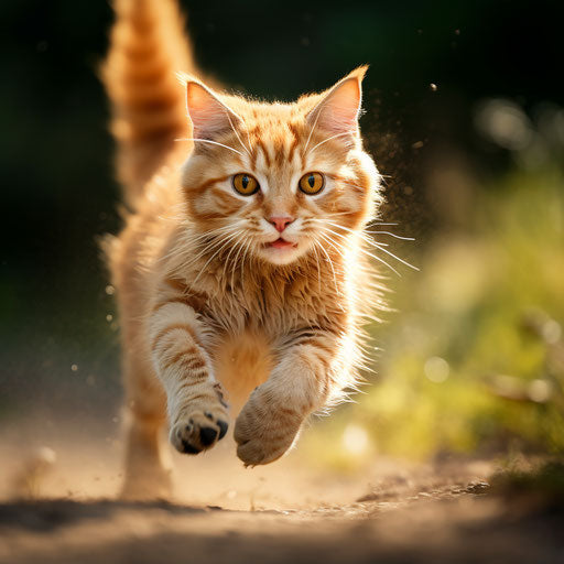Ginger cat running