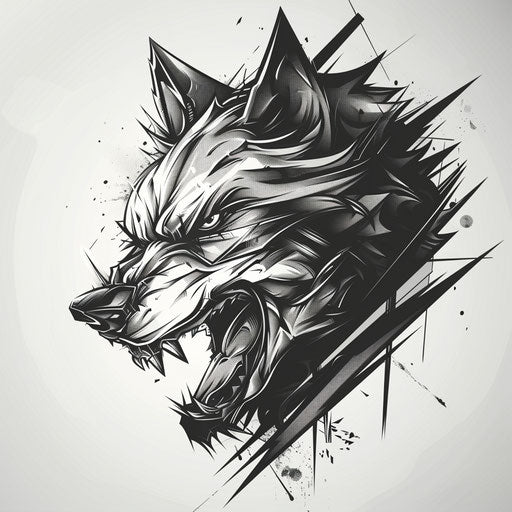 Sharp werewolf sketch with edgy lines and monochrome palette