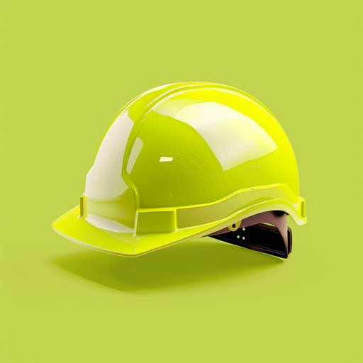 Realistic hard hat on bright chartreuse background