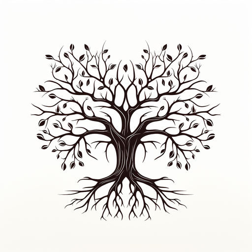 Minimalist roots clipart on white background