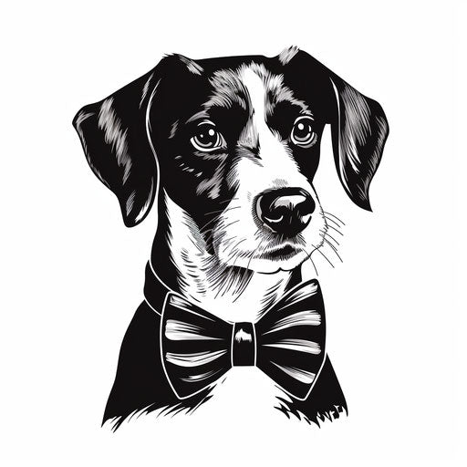 Elegant dog in black and white