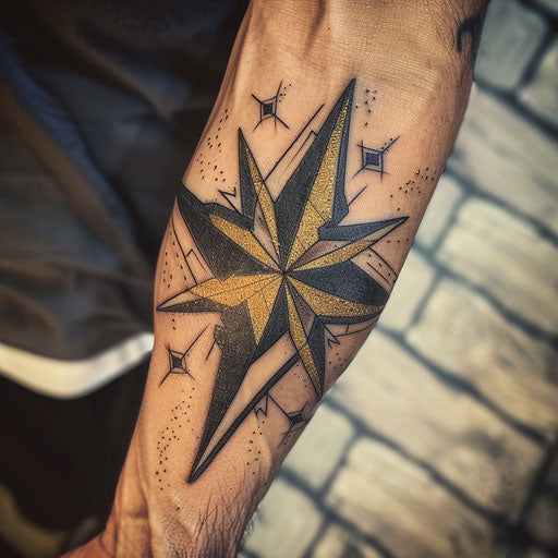 Art Deco nautical star tattoo
