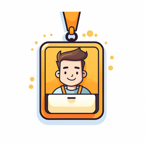 Minimalist badge on white background