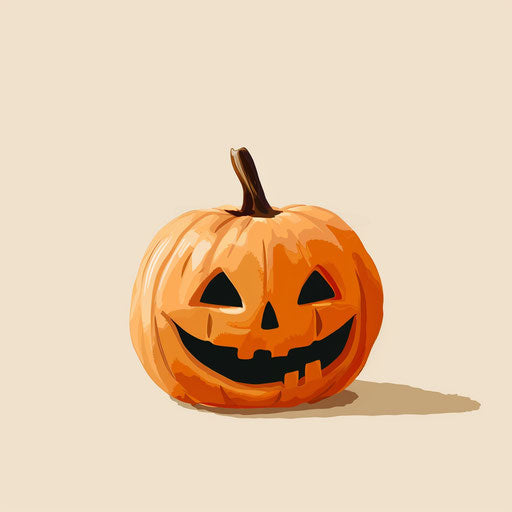 Pumpkin clipart on cream background - realistic style